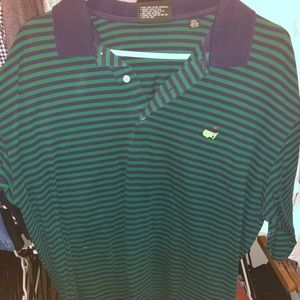 Masters Polo with Green and Blue Stripes